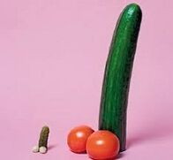 large and small penis size using vegetables as an example